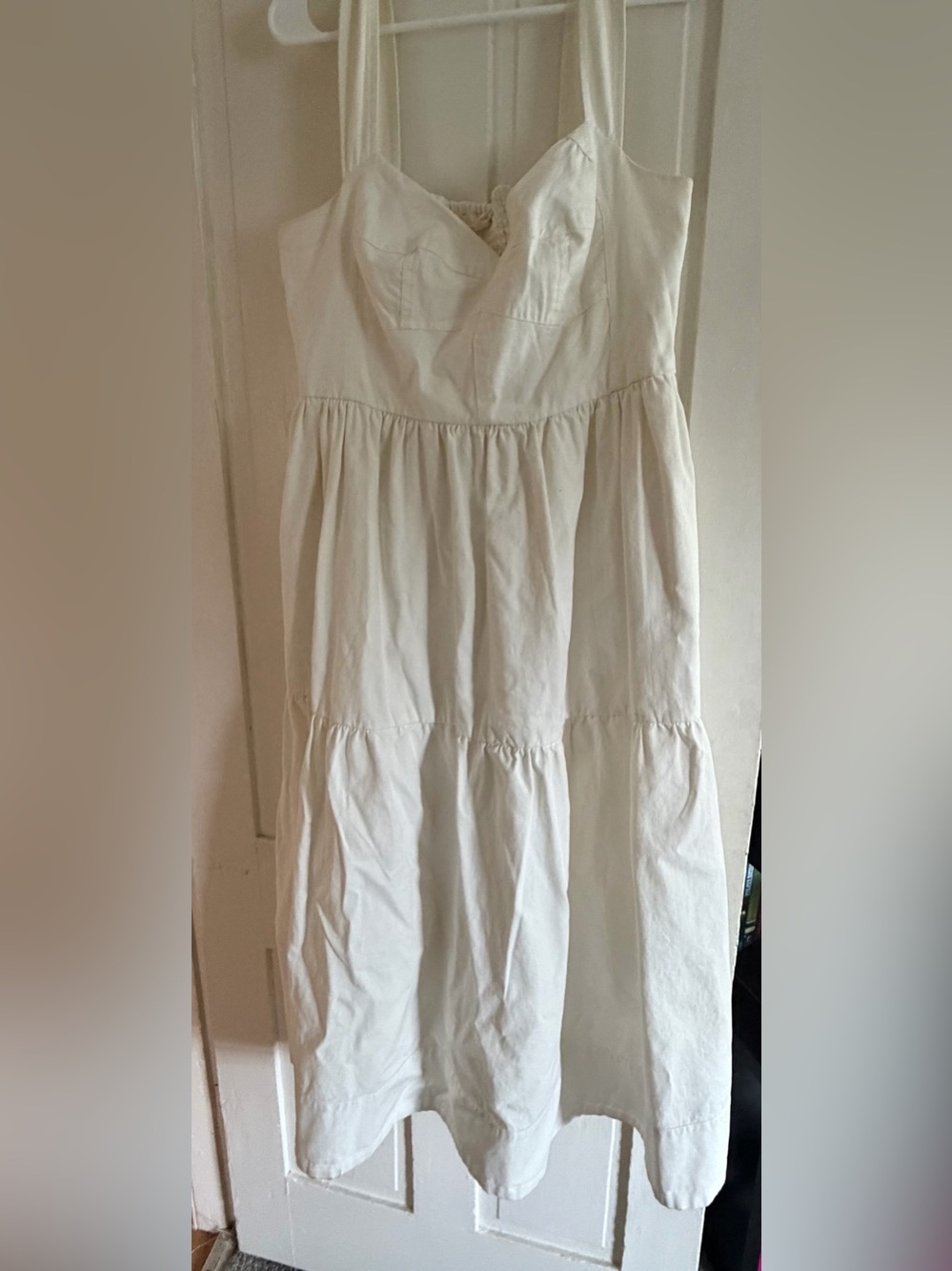 White Tiered Cotton Sundress